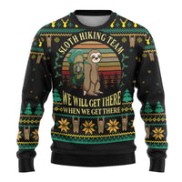Sloth Team Christmas Holiday Ugly Christmas Sweater Sloth Hiking Team DT04 - Wonder Print Shop