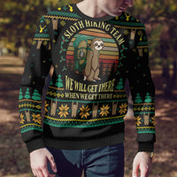 Sloth Team Christmas Holiday Ugly Christmas Sweater Sloth Hiking Team DT04 - Wonder Print Shop
