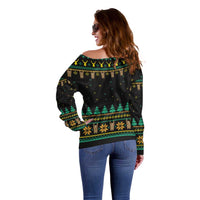 Sloth Team Christmas Holiday Off Shoulder Sweater Sloth Hiking Team DT04 - Wonder Print Shop