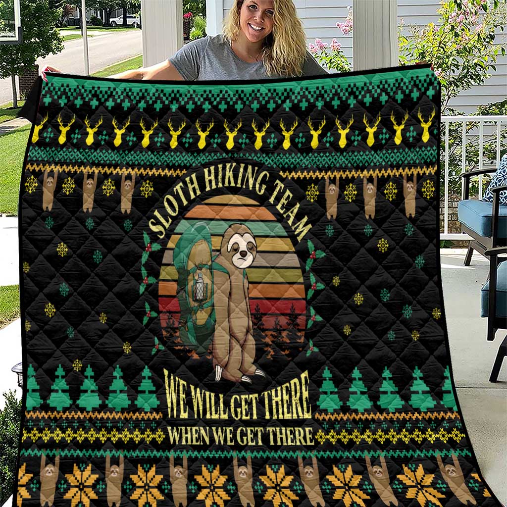 Sloth Team Christmas Holiday Quilt Sloth Hiking Team DT04 - Wonder Print Shop