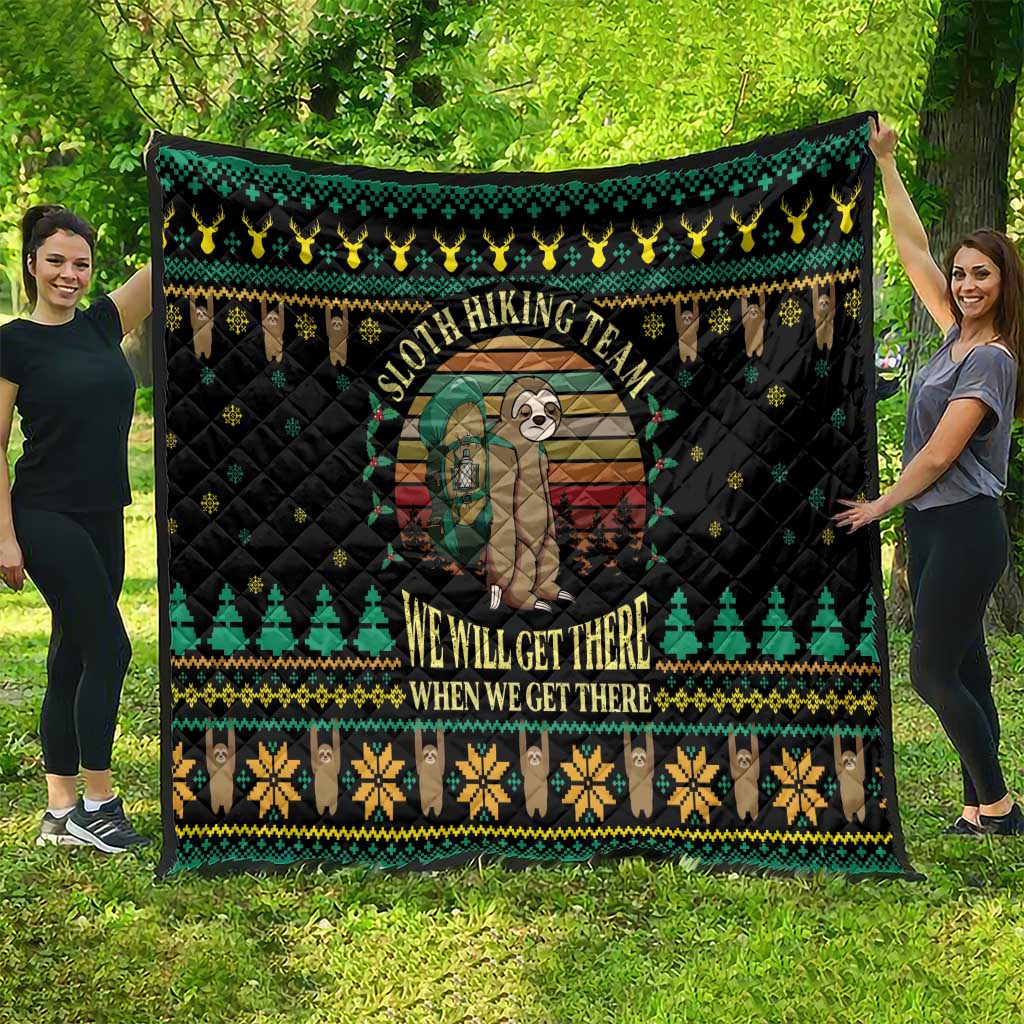 Sloth Team Christmas Holiday Quilt Sloth Hiking Team DT04 - Wonder Print Shop