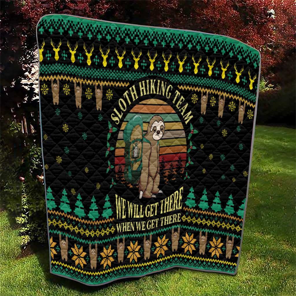 Sloth Team Christmas Holiday Quilt Sloth Hiking Team DT04 - Wonder Print Shop