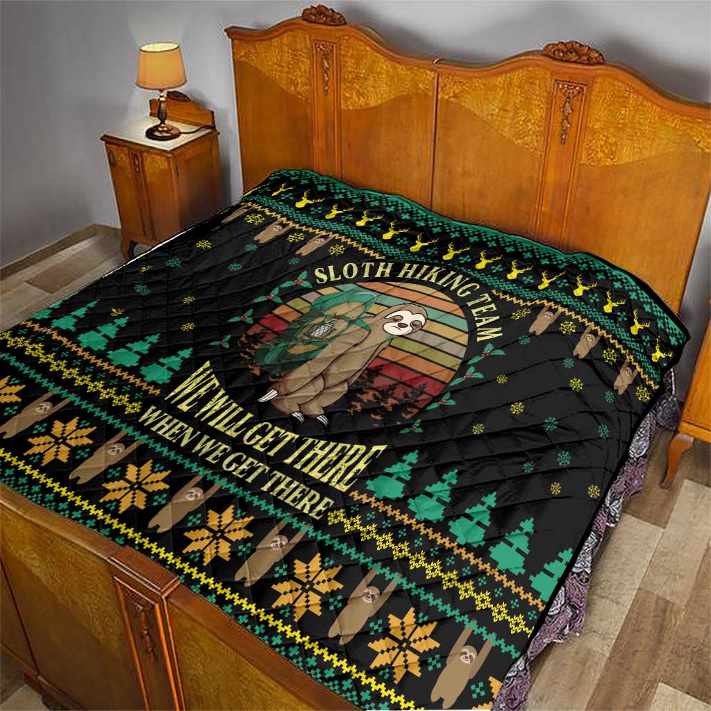 Sloth Team Christmas Holiday Quilt Sloth Hiking Team DT04 - Wonder Print Shop