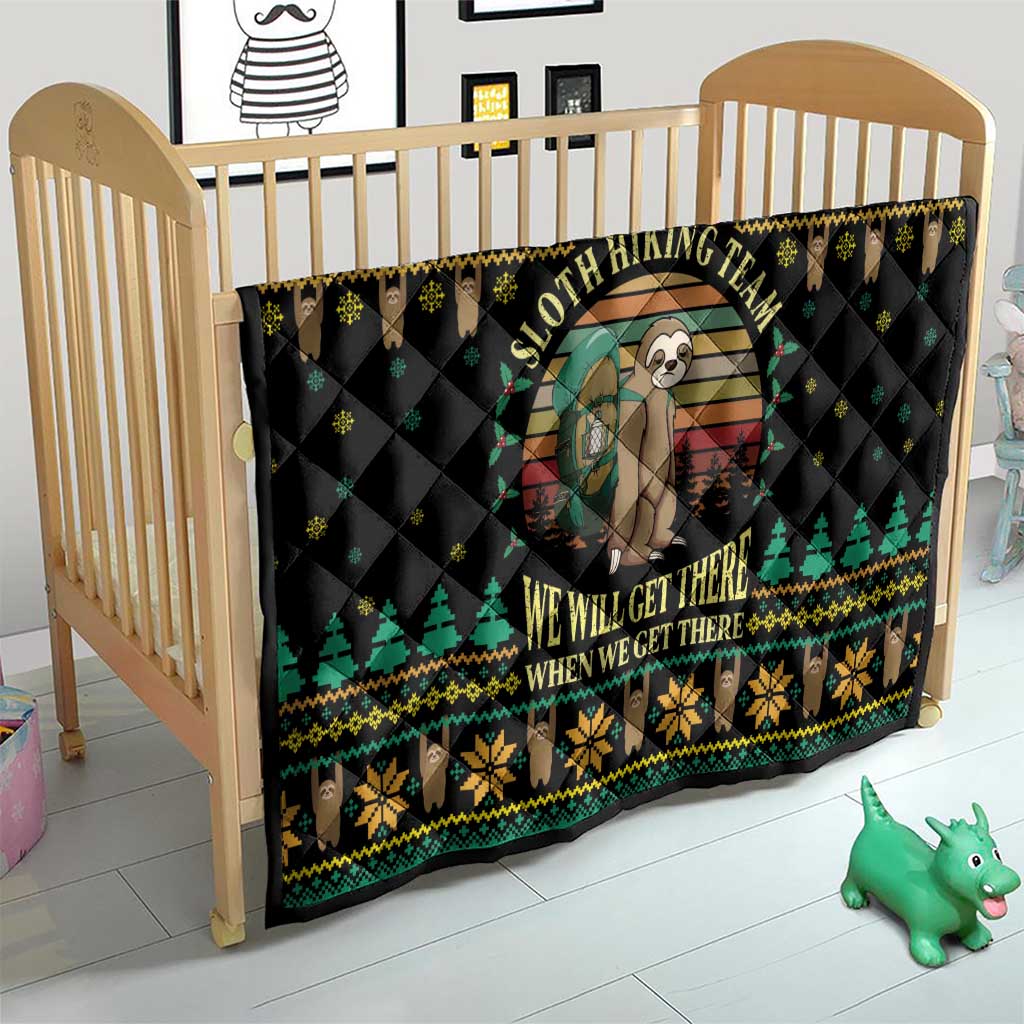 Sloth Team Christmas Holiday Quilt Sloth Hiking Team DT04 - Wonder Print Shop