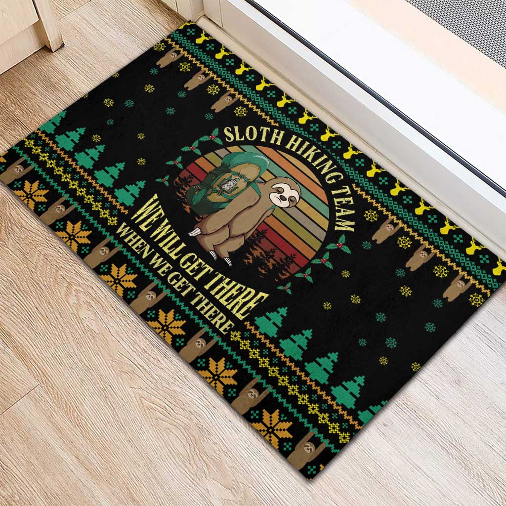 Sloth Team Christmas Holiday Rubber Doormat Sloth Hiking Team DT04 - Wonder Print Shop