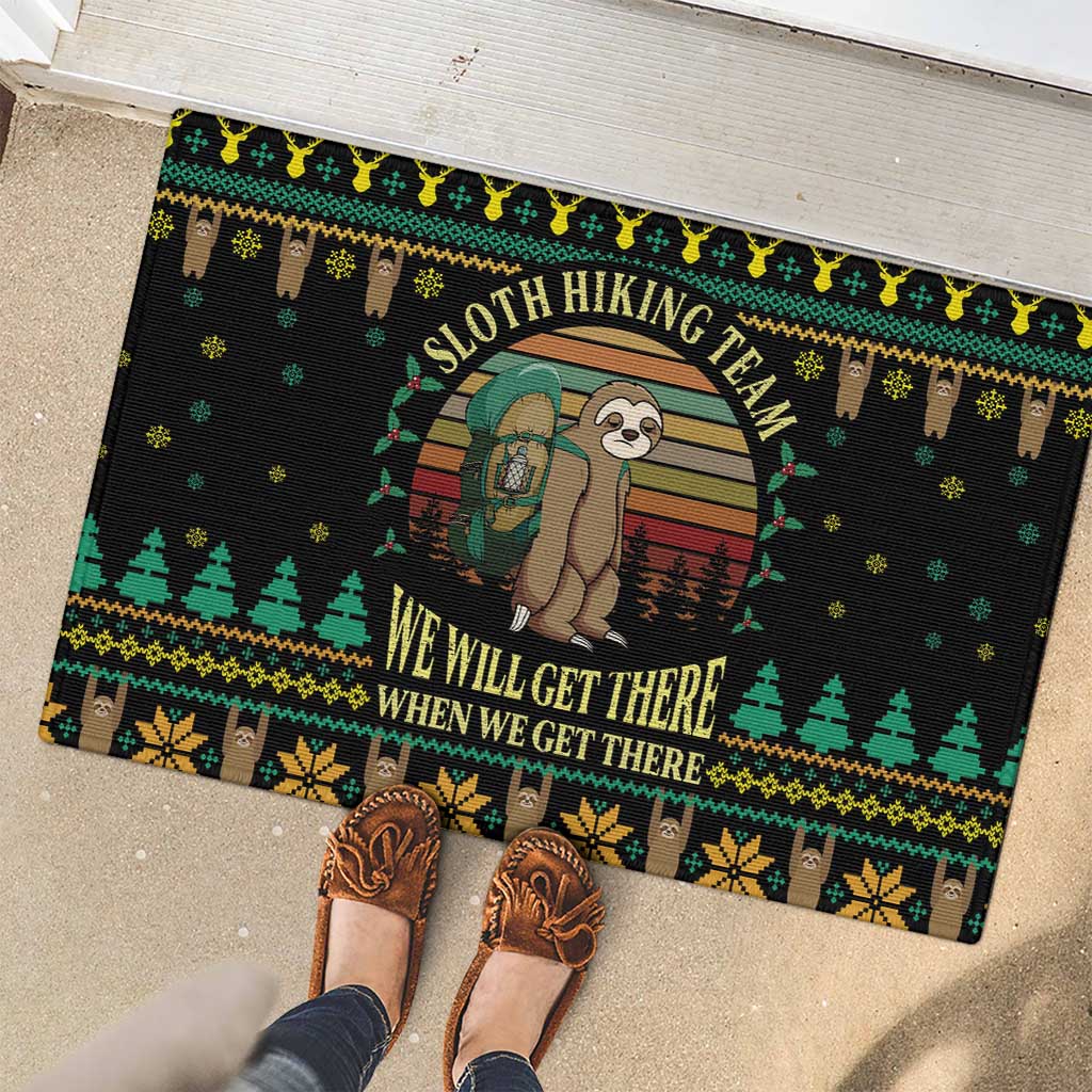 Sloth Team Christmas Holiday Rubber Doormat Sloth Hiking Team DT04 - Wonder Print Shop