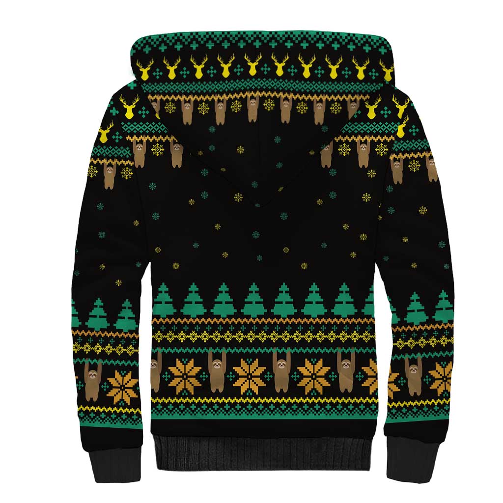 Sloth Team Christmas Holiday Sherpa Hoodie Sloth Hiking Team DT04 - Wonder Print Shop