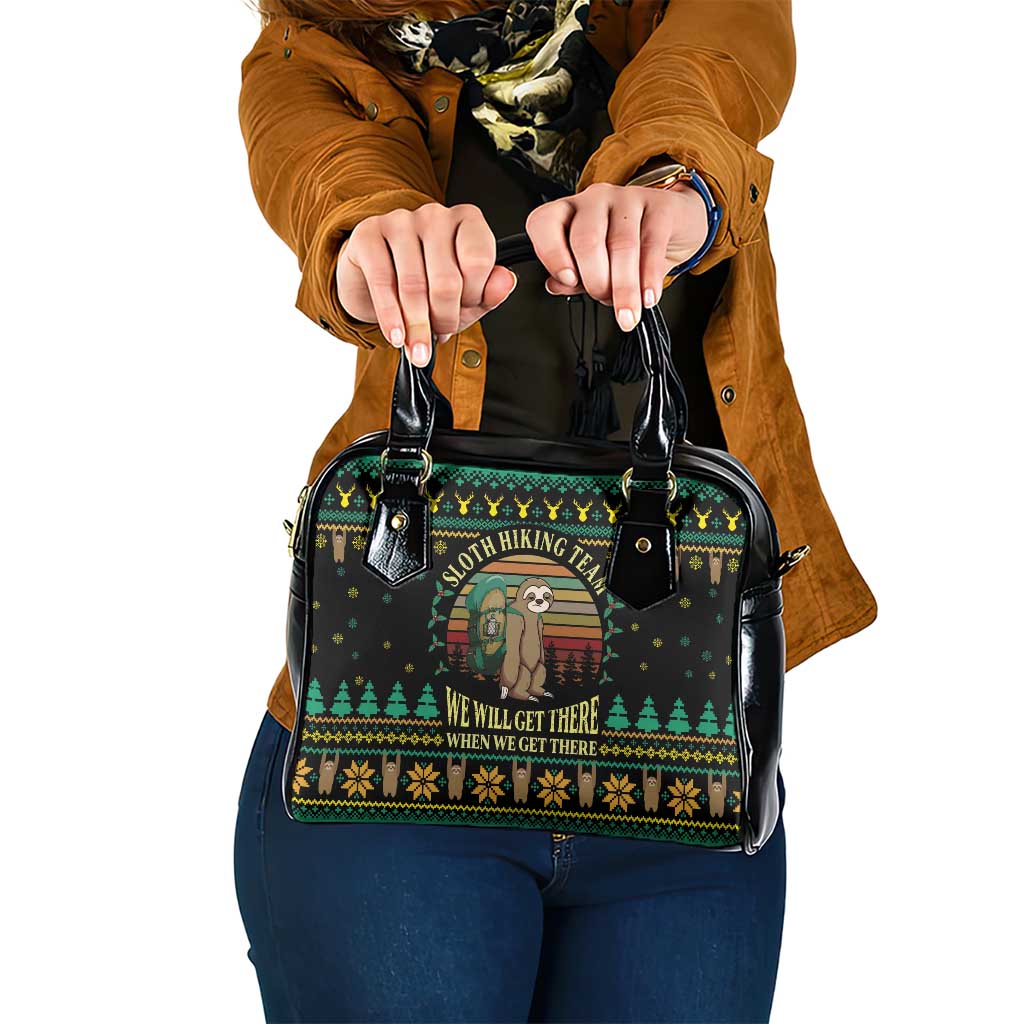 Sloth Team Christmas Holiday Shoulder Handbag Sloth Hiking Team