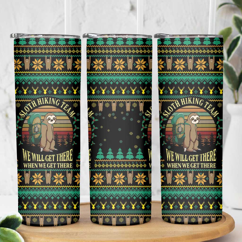 Sloth Team Christmas Holiday Skinny Tumbler Sloth Hiking Team DT04 - Wonder Print Shop