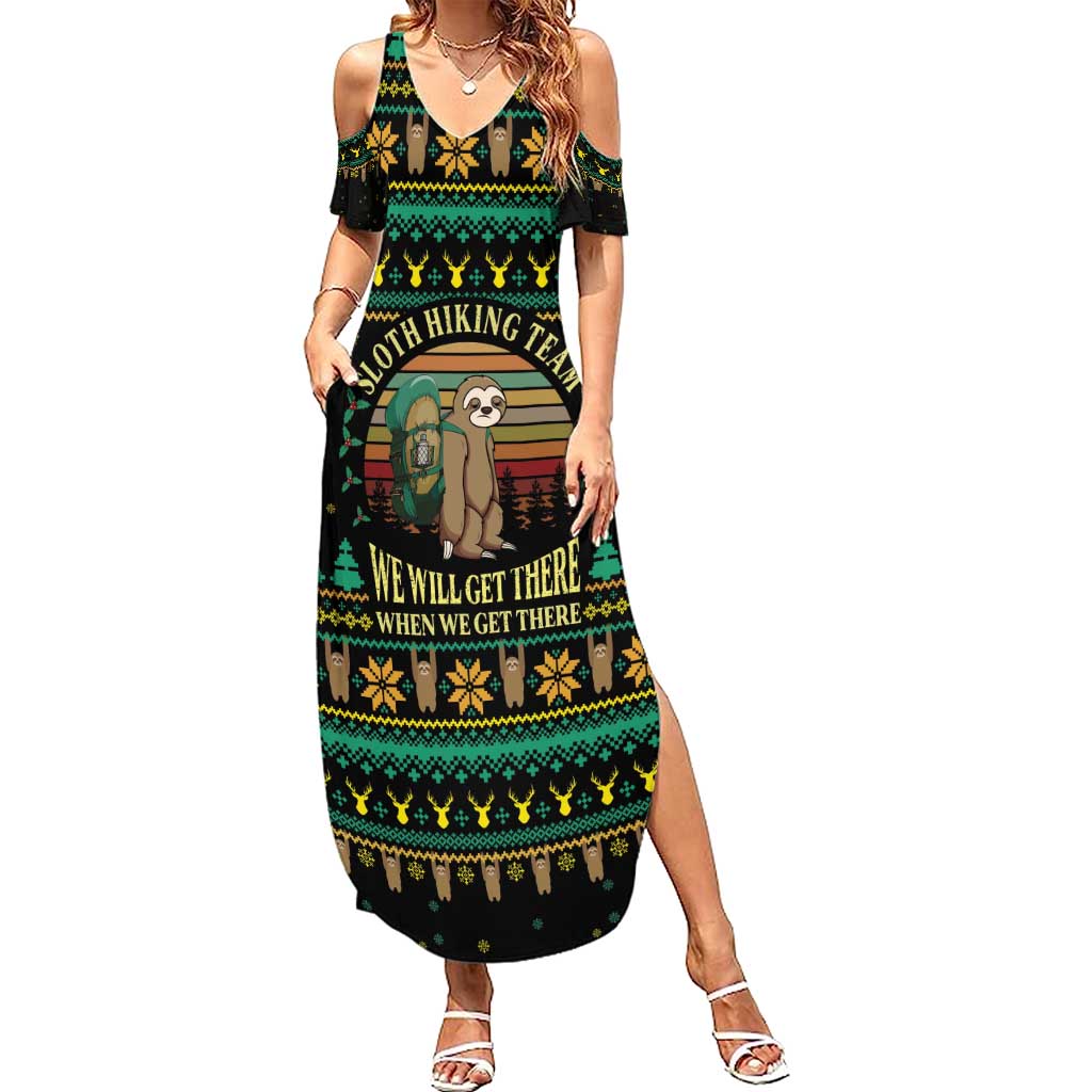 Sloth Team Christmas Holiday Summer Maxi Dress Sloth Hiking Team DT04 - Wonder Print Shop