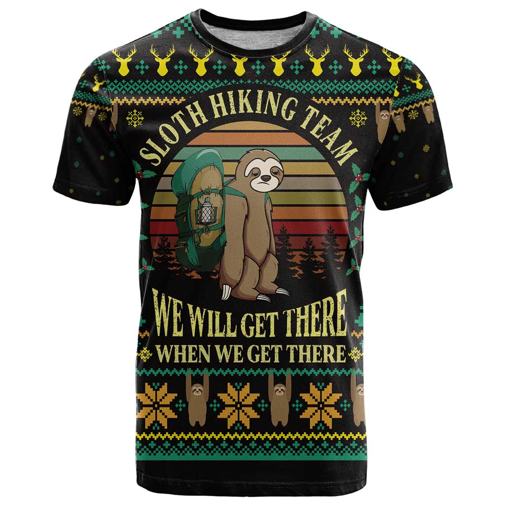 Sloth Team Christmas Holiday T Shirt Sloth Hiking Team DT04 - Wonder Print Shop