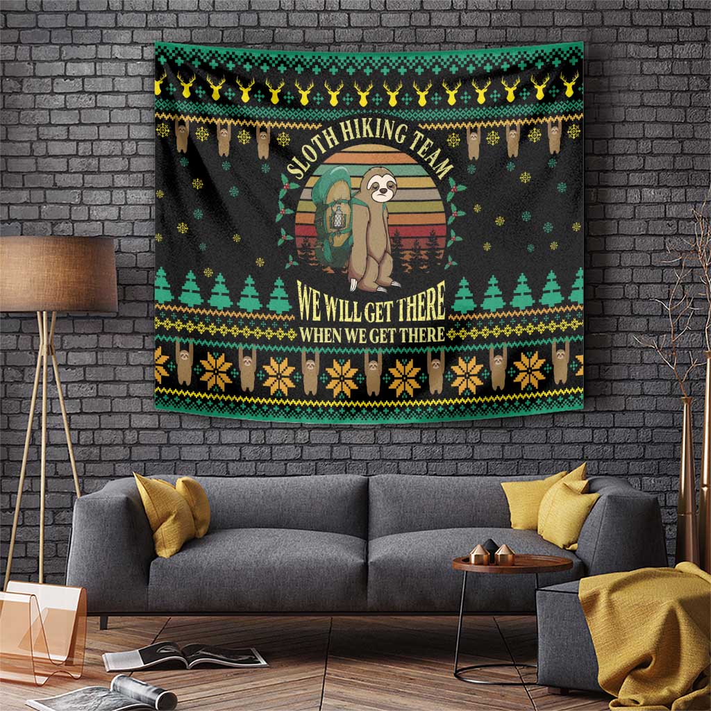 Sloth Team Christmas Holiday Tapestry Sloth Hiking Team DT04 - Wonder Print Shop