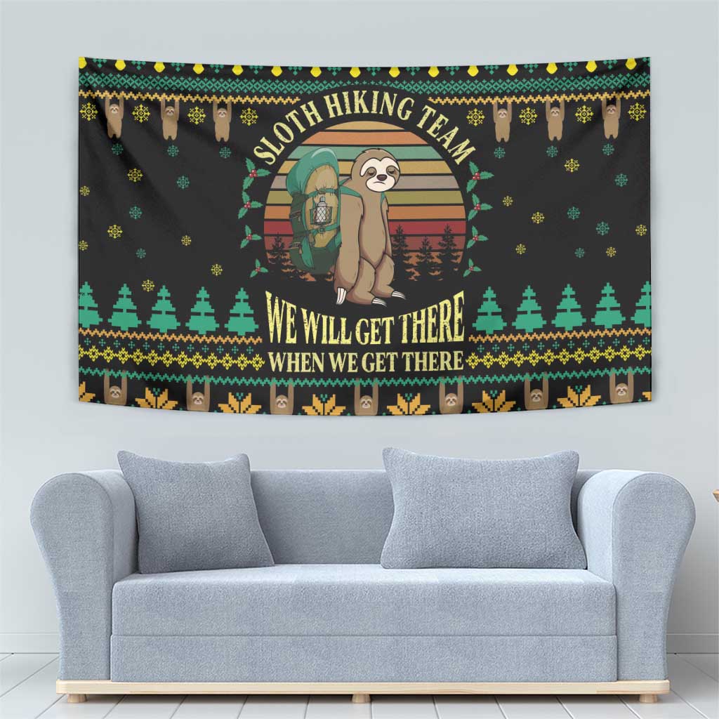 Sloth Team Christmas Holiday Tapestry Sloth Hiking Team DT04 - Wonder Print Shop