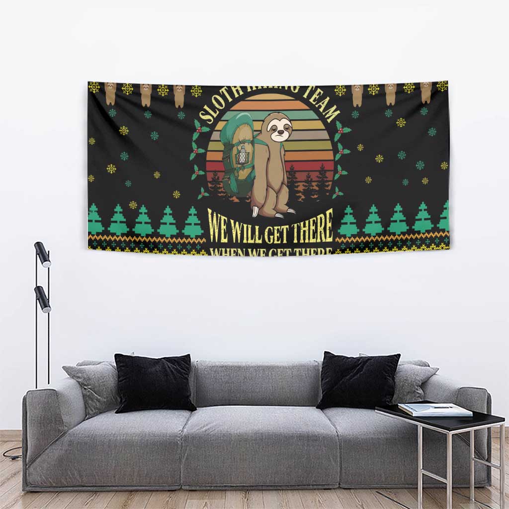 Sloth Team Christmas Holiday Tapestry Sloth Hiking Team DT04 - Wonder Print Shop