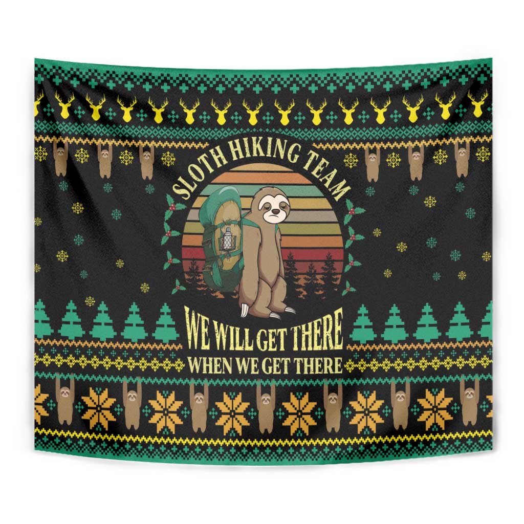 Sloth Team Christmas Holiday Tapestry Sloth Hiking Team DT04 - Wonder Print Shop