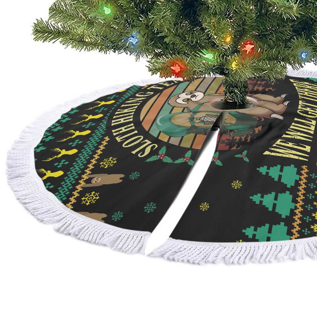Sloth Team Christmas Holiday Tree Skirt Sloth Hiking Team DT04 - Wonder Print Shop