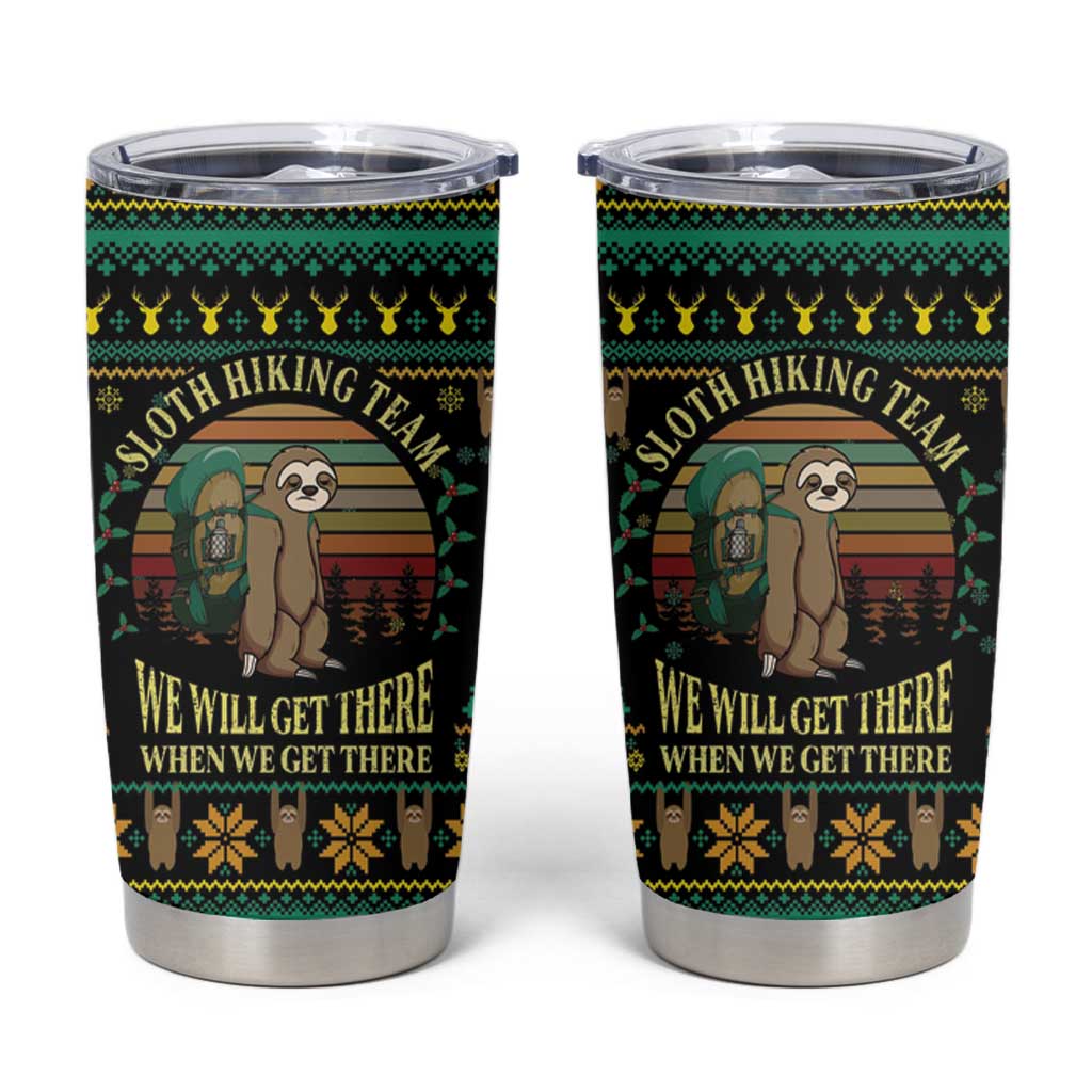 Sloth Team Christmas Holiday Tumbler Cup Sloth Hiking Team DT04 - Wonder Print Shop