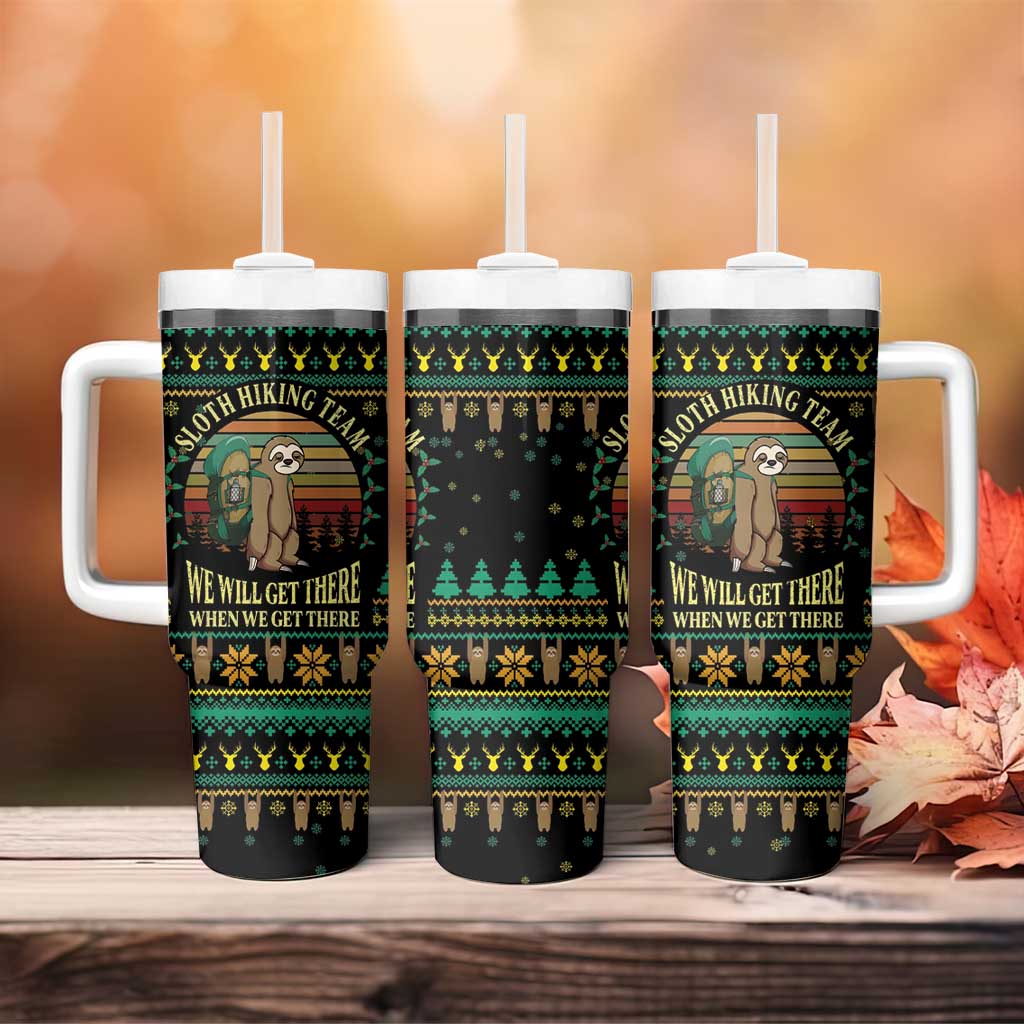Sloth Team Christmas Holiday Tumbler With Handle Sloth Hiking Team DT04 - Wonder Print Shop