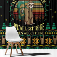 Sloth Team Christmas Holiday Window Curtain Sloth Hiking Team DT04 - Wonder Print Shop