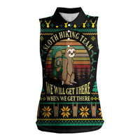 Sloth Team Christmas Holiday Women Sleeveless Polo Shirt Sloth Hiking Team DT04 - Wonder Print Shop