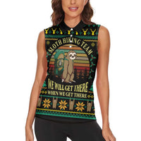 Sloth Team Christmas Holiday Women Sleeveless Polo Shirt Sloth Hiking Team DT04 - Wonder Print Shop