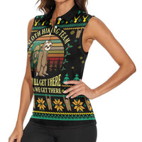Sloth Team Christmas Holiday Women Sleeveless Polo Shirt Sloth Hiking Team DT04 - Wonder Print Shop