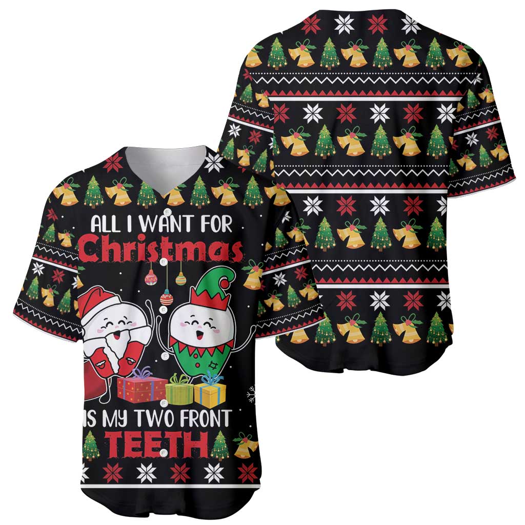 All I Want For Christmas Is My Two Front Teeth Baseball Jersey DT04 - Wonder Print Shop