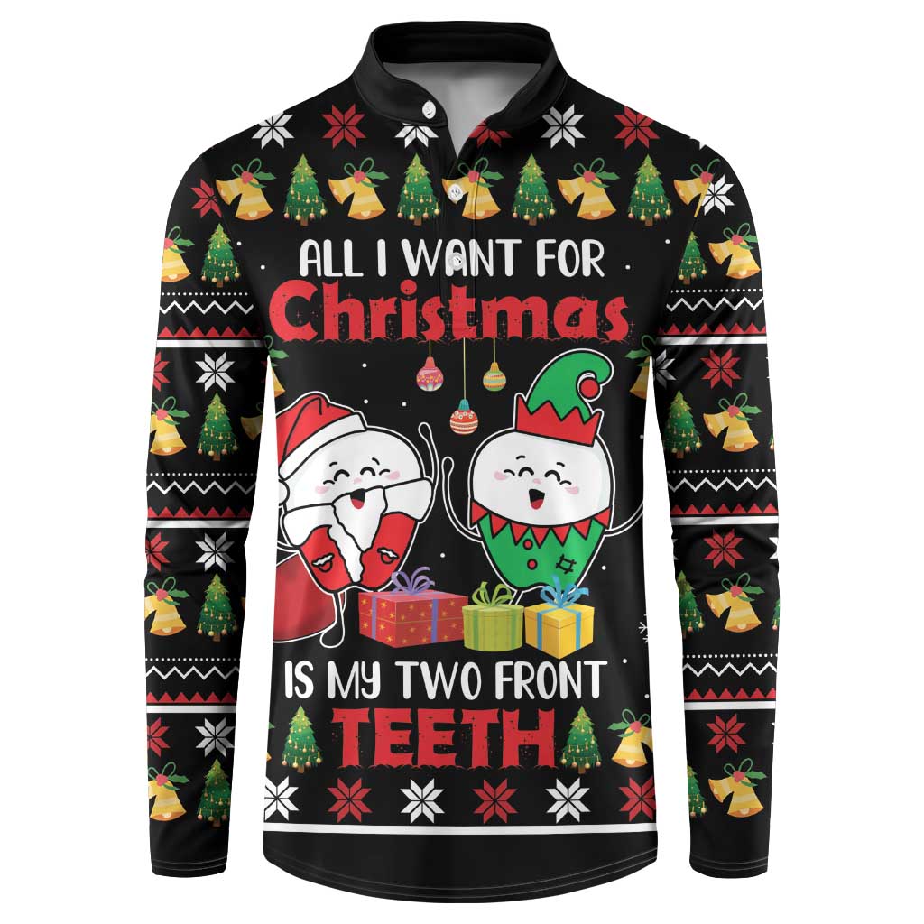 All I Want For Christmas Is My Two Front Teeth Button Sweatshirt DT04 - Wonder Print Shop