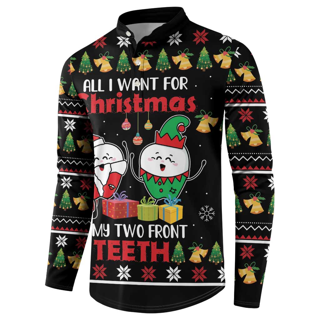 All I Want For Christmas Is My Two Front Teeth Button Sweatshirt DT04 - Wonder Print Shop