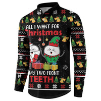 All I Want For Christmas Is My Two Front Teeth Button Sweatshirt DT04 - Wonder Print Shop