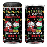All I Want For Christmas Is My Two Front Teeth 4 in 1 Can Cooler Tumbler DT04 - Wonder Print Shop
