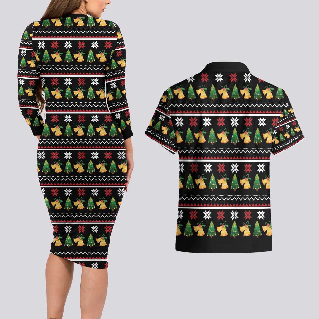 All I Want For Christmas Is My Two Front Teeth Couples Matching Long Sleeve Bodycon Dress and Hawaiian Shirt DT04 - Wonder Print Shop