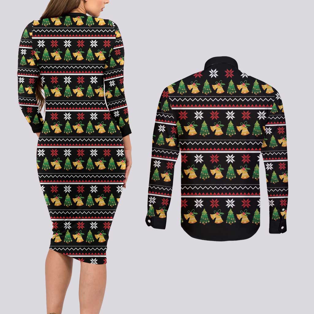 All I Want For Christmas Is My Two Front Teeth Couples Matching Long Sleeve Bodycon Dress and Long Sleeve Button Shirt DT04 - Wonder Print Shop