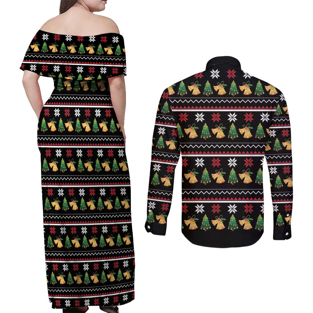 All I Want For Christmas Is My Two Front Teeth Couples Matching Off Shoulder Maxi Dress and Long Sleeve Button Shirt DT04 - Wonder Print Shop
