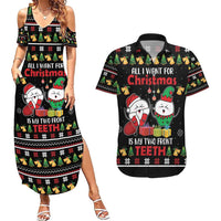 All I Want For Christmas Is My Two Front Teeth Couples Matching Summer Maxi Dress and Hawaiian Shirt DT04 - Wonder Print Shop