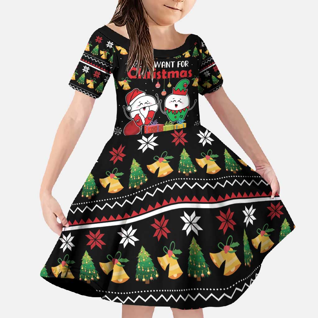 All I Want For Christmas Is My Two Front Teeth Family Matching Long Sleeve Bodycon Dress and Hawaiian Shirt DT04 - Wonder Print Shop