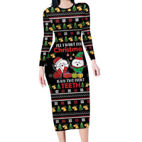 All I Want For Christmas Is My Two Front Teeth Family Matching Long Sleeve Bodycon Dress and Hawaiian Shirt DT04 - Wonder Print Shop