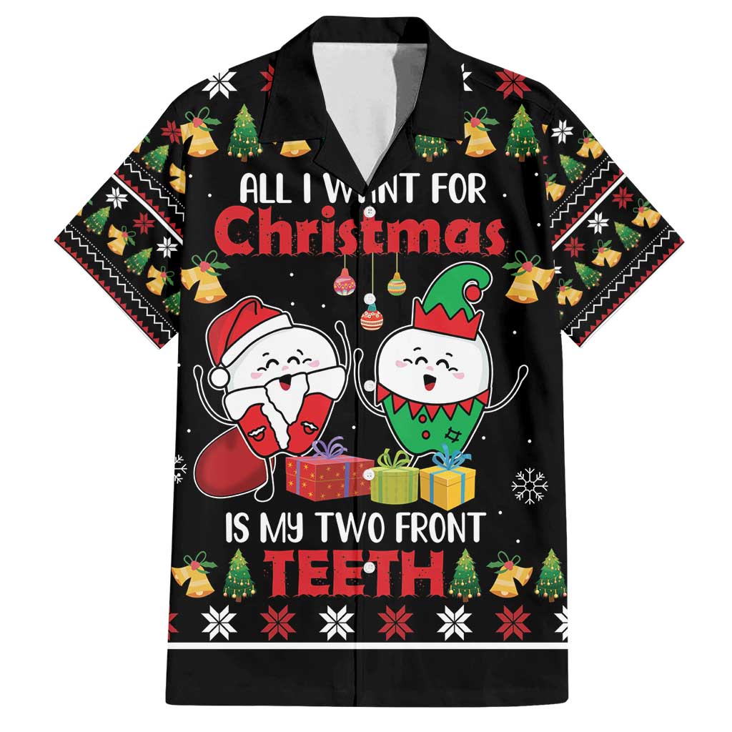 All I Want For Christmas Is My Two Front Teeth Family Matching Off Shoulder Maxi Dress and Hawaiian Shirt DT04 - Wonder Print Shop