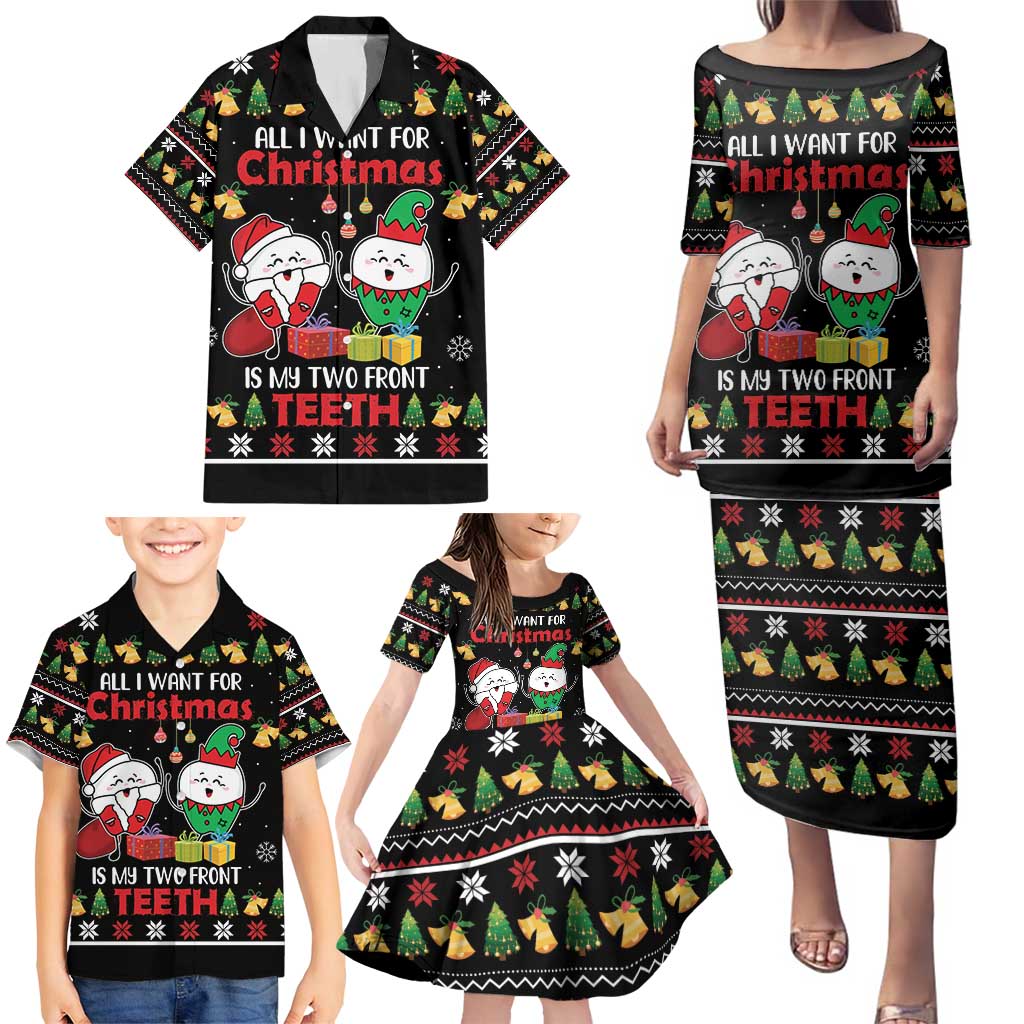All I Want For Christmas Is My Two Front Teeth Family Matching Puletasi and Hawaiian Shirt DT04 - Wonder Print Shop
