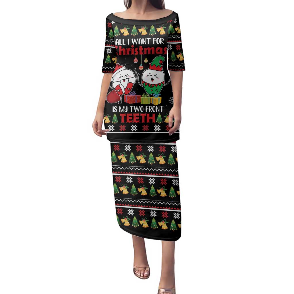All I Want For Christmas Is My Two Front Teeth Family Matching Puletasi and Hawaiian Shirt DT04 - Wonder Print Shop