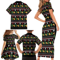 All I Want For Christmas Is My Two Front Teeth Family Matching Short Sleeve Bodycon Dress and Hawaiian Shirt DT04 - Wonder Print Shop
