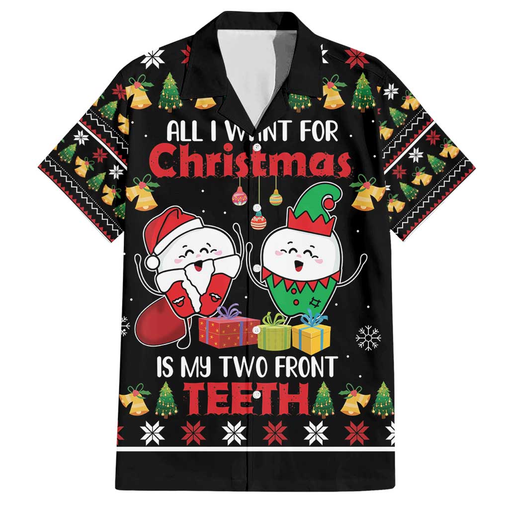 All I Want For Christmas Is My Two Front Teeth Family Matching Short Sleeve Bodycon Dress and Hawaiian Shirt DT04 - Wonder Print Shop