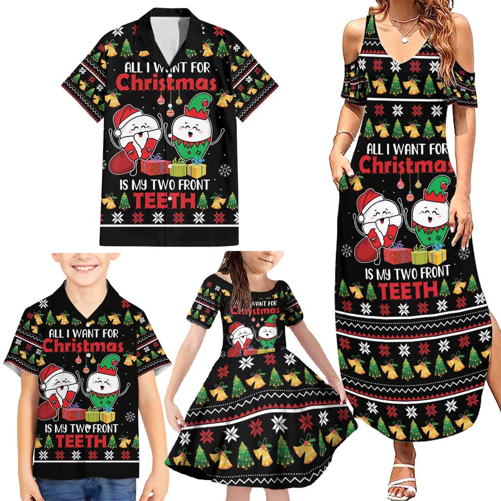 All I Want For Christmas Is My Two Front Teeth Family Matching Summer Maxi Dress and Hawaiian Shirt DT04 - Wonder Print Shop