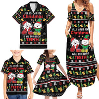 All I Want For Christmas Is My Two Front Teeth Family Matching Summer Maxi Dress and Hawaiian Shirt DT04 - Wonder Print Shop