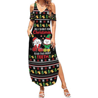 All I Want For Christmas Is My Two Front Teeth Family Matching Summer Maxi Dress and Hawaiian Shirt DT04 - Wonder Print Shop