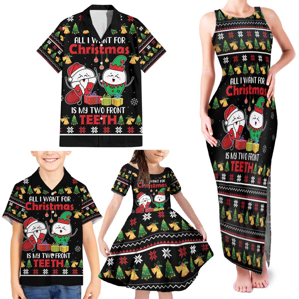 All I Want For Christmas Is My Two Front Teeth Family Matching Tank Maxi Dress and Hawaiian Shirt DT04 - Wonder Print Shop