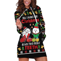 All I Want For Christmas Is My Two Front Teeth Hoodie Dress DT04 - Wonder Print Shop