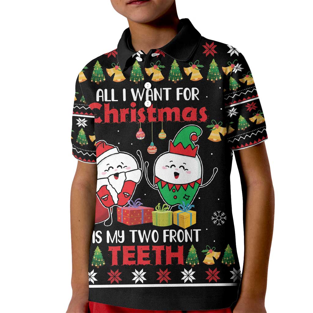 All I Want For Christmas Is My Two Front Teeth Kid Polo Shirt DT04 - Wonder Print Shop