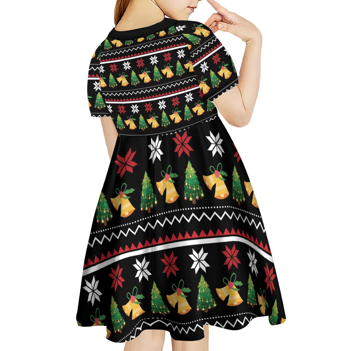 All I Want For Christmas Is My Two Front Teeth Kid Short Sleeve Dress DT04 - Wonder Print Shop