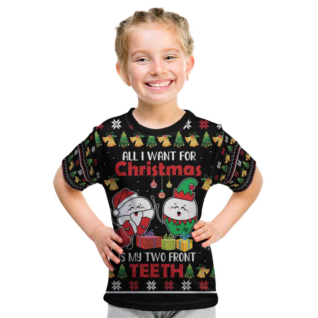 All I Want For Christmas Is My Two Front Teeth Kid T Shirt DT04 - Wonder Print Shop